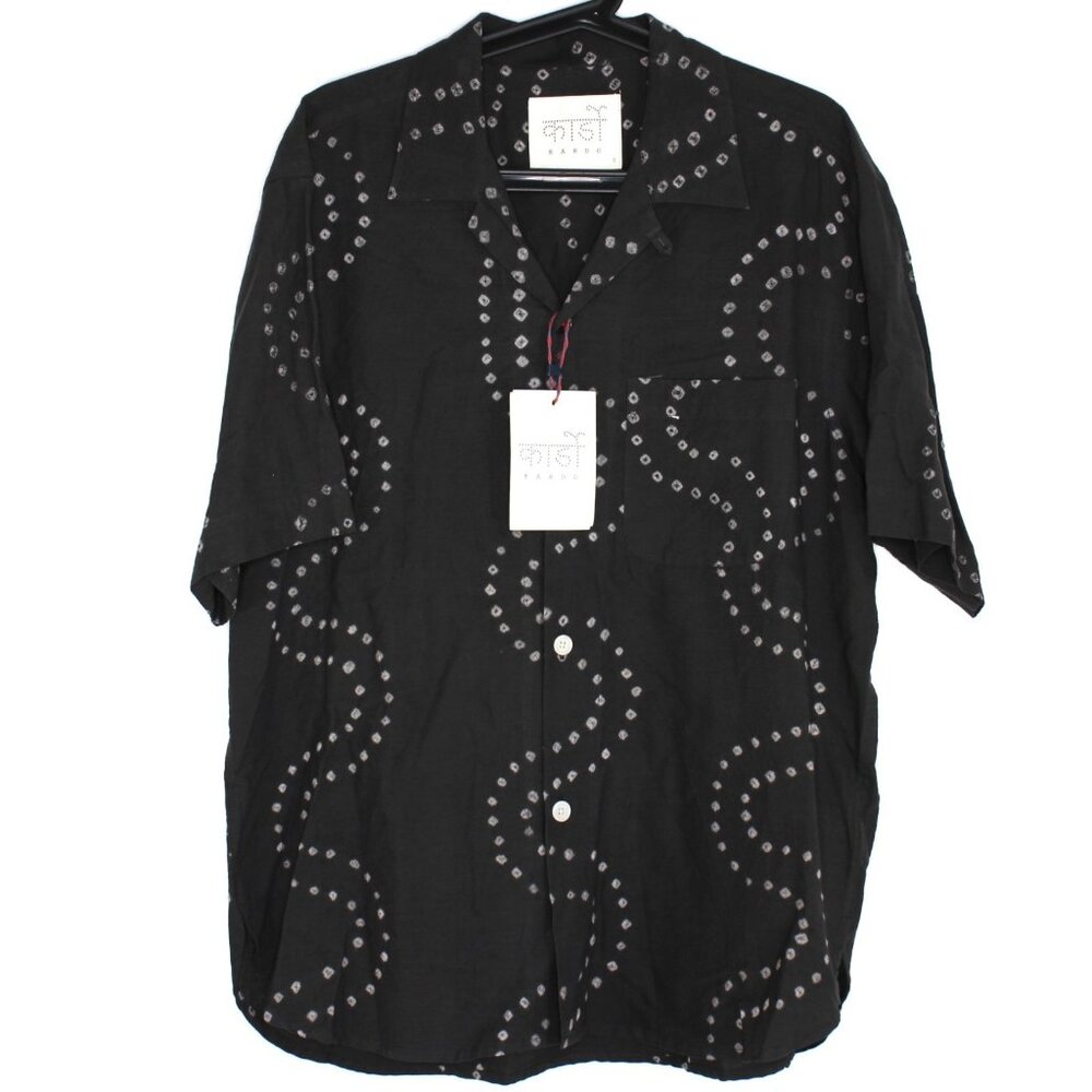 Kardo Mens Small Oversized Ronen Camp Collar Button Up Shirt NEW L588